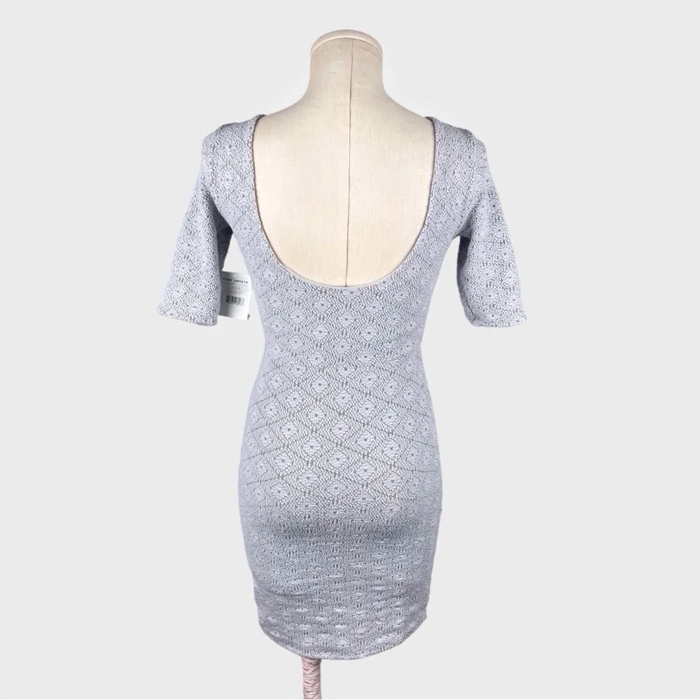 Free People Lady Pucker Scoop Back Bodycon Mini Dress